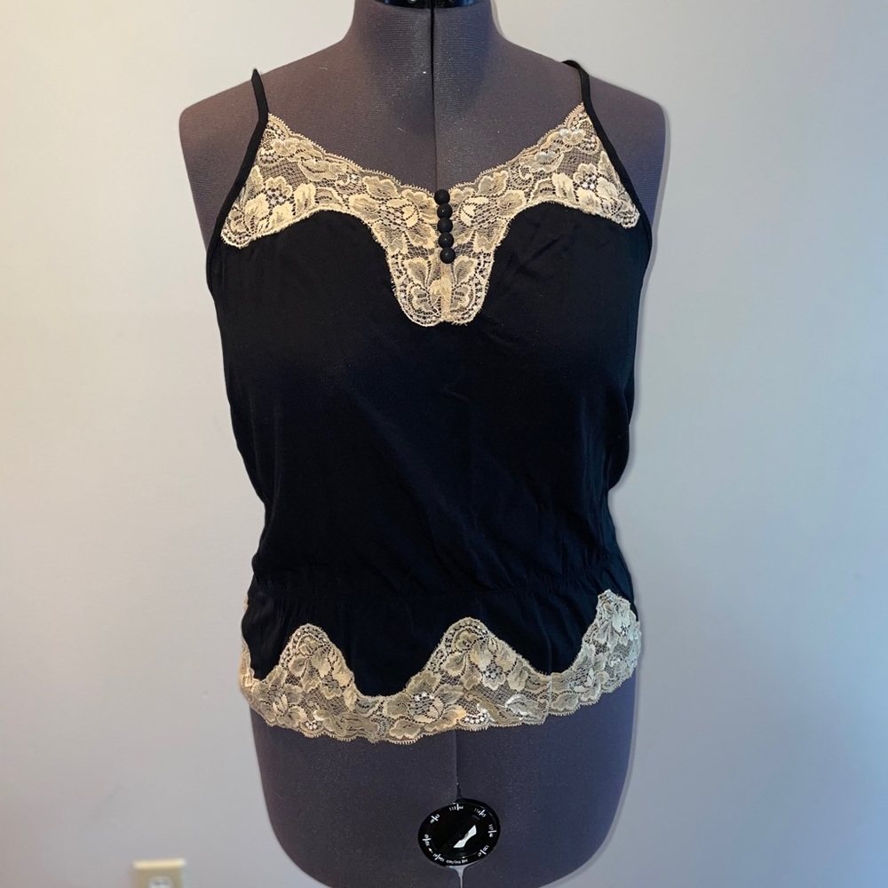 Black and cream lace cami